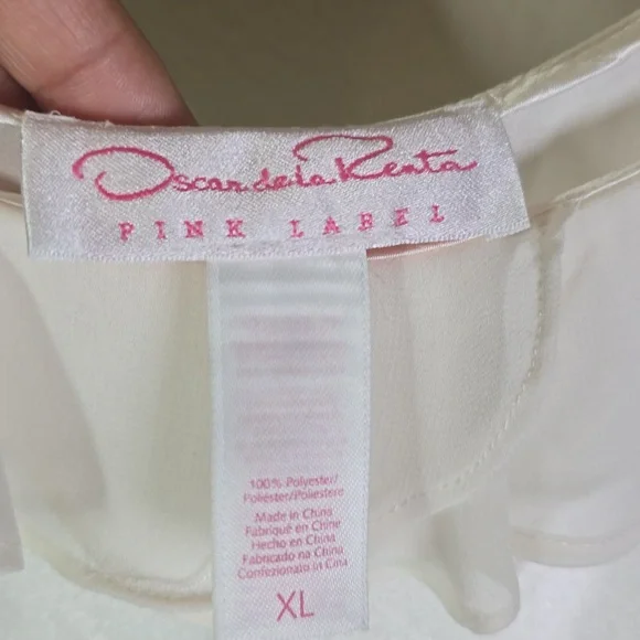 Oscar de la Renta  Chemise Ruffle Details At Neckline Size XL NwOT. - Picture 7 of 9